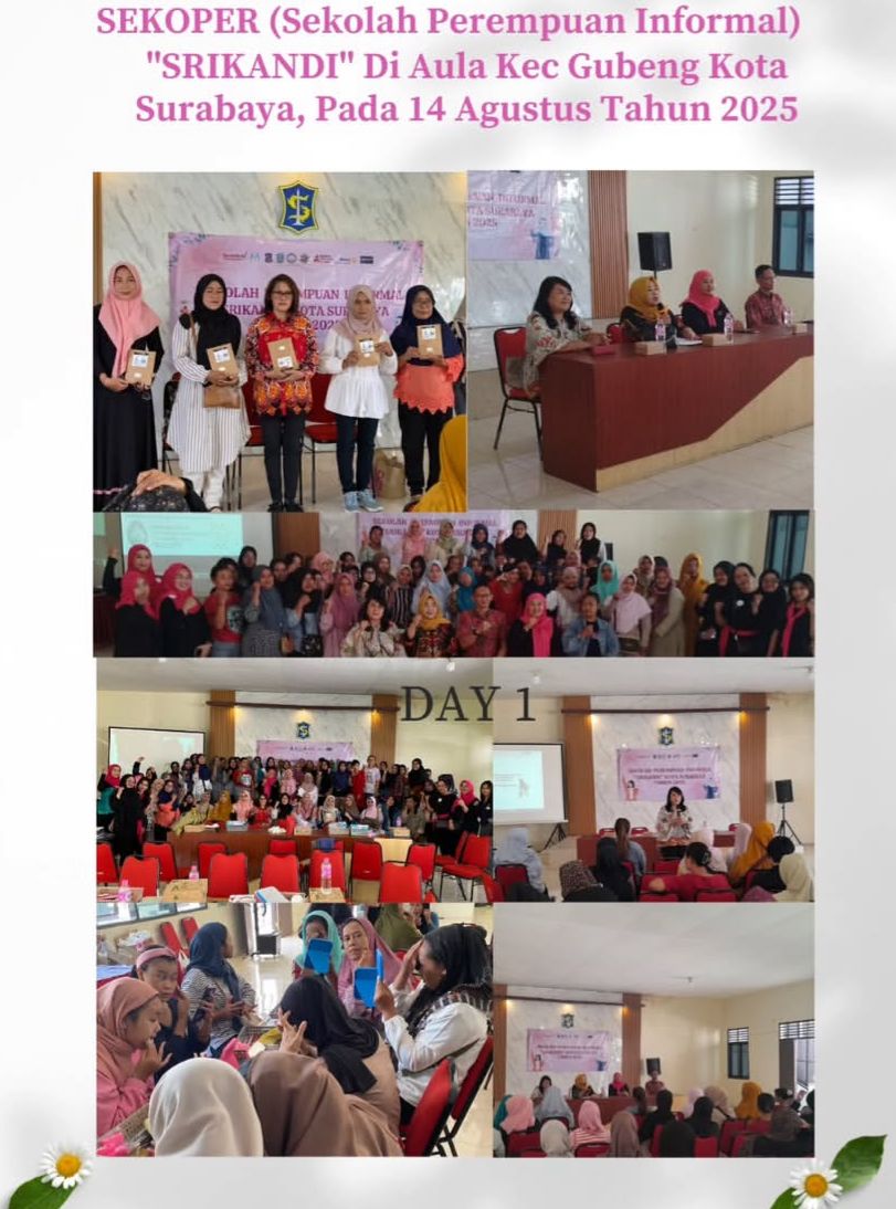 SEKOPER atau Sekolah Perempuan Informal Srikandi Bulan Agustus tahun 2025 Kota Surabaya oleh DP3APPKB bidang Pengarusutamaan Gender