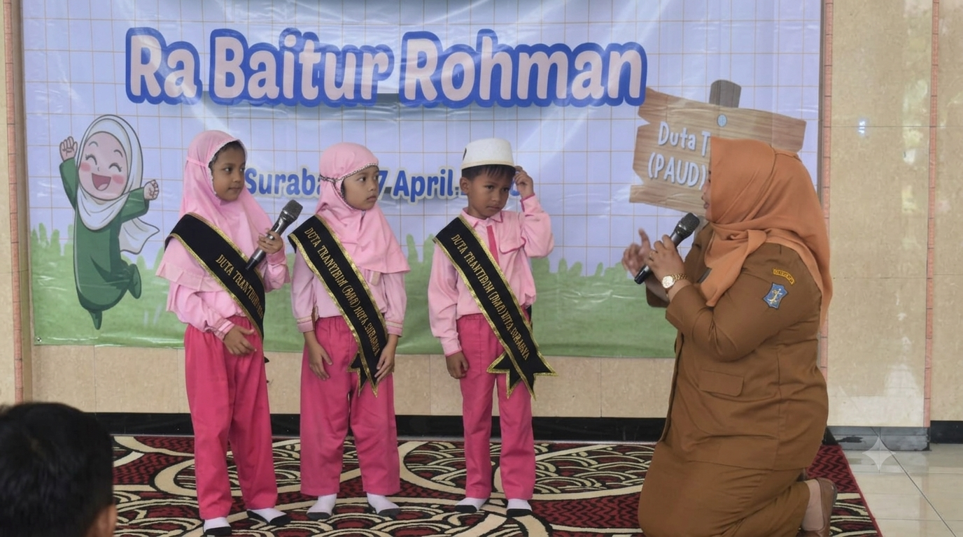 Satpol pp Goes to School RA Baitul Rohman Surabaya